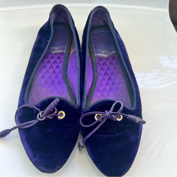 Tom Ford velvet purple bow flats - Picture 1 of 3